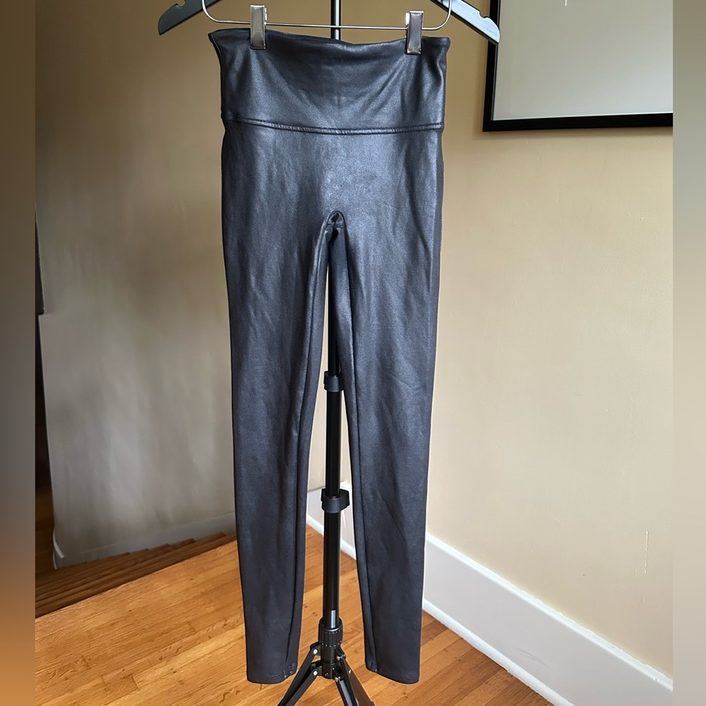 SPANX Black Faux Leather Leggings